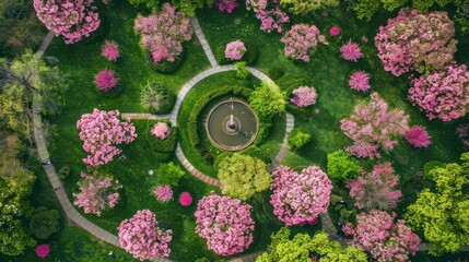 Sticker - Aerial View of a Lush Garden