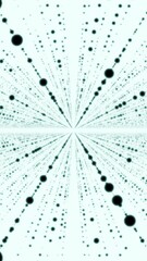 Aufkleber - Flying inside abstract space with rows of flying dots. Animation. Endless quantity of levitating spheres.