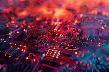 Poster - A detailed image of a computer's internal circuitry, ideal for tech-related projects and illustrations
