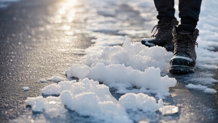 Wall Mural - walking in the snow