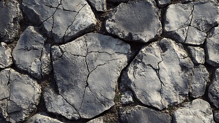 Wall Mural - Close-up of cracked, weathered stone surface.