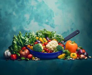 Wall Mural - World food day concept background. world vegetable day, vegan day concept.