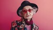 © Ева Поликарпова - A senior woman dressed in everyday attire, wearing a hat and glasses, suitable for use in various situations such as family photos, retirement celebrations or storytelling illustrations