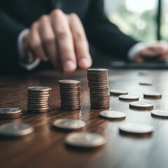 Canvas Print - Hand Reaching For Coins.