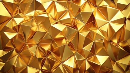 Luxurious Golden 3D Geometric Wall Design with Abstract Decorative Relief