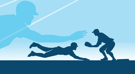 Wall Mural - attractive editable vector baseball game in action design great for your design resources print and 