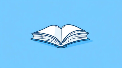 An open book against a blue background.