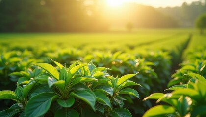 Canvas Print -  Bright and Beautiful  A Sunlit Field of Green