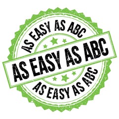 Wall Mural - AS EASY AS ABC text on green-black round stamp sign