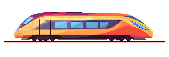 Train flat style minimalistic illustration isolated on white background