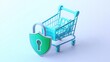 © BerkahStock - A shopping cart with a security padlock symbolizing safe online transactions.