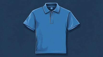 Wall Mural - Blue polo shirt isolated on blue background.