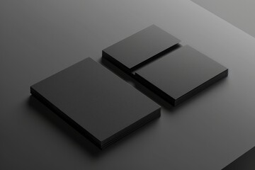 Poster - a pair of black boxes placed on a table, useful for various business and creative applications