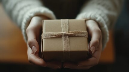 Poster - A person holds a small, wrapped gift, suggesting a moment of giving or celebration.