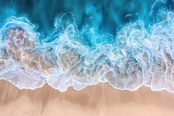 Wall Mural - coastline viewed from the air, calm waters and sand