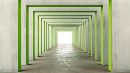 Poster - Abstract Perspective: Green and White Passageway