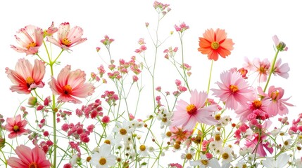 Wall Mural - Flowers Isolated On A White Background Wallpaper Flora Romantic