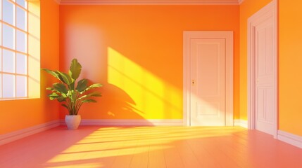 Wall Mural - Yellow Room Sunlight.