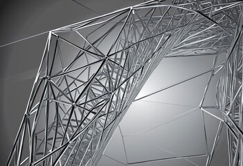 Wall Mural - abstract metal wireframe, illustration