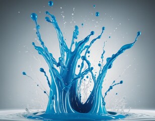 Wall Mural - Blue liquid splash illustration