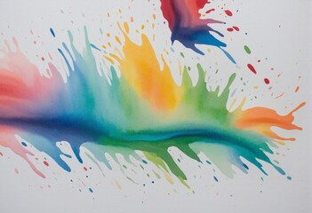 Wall Mural - rainbow color watercolor stain illustration, banner, wall paper