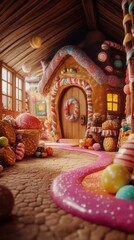 Wall Mural - Candy House Path.