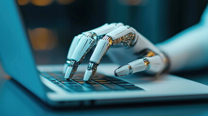 Poster - Robotic Hand Typing on Laptop.
