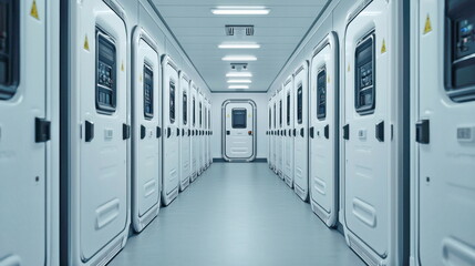 Poster - Futuristic Server Room Corridor.