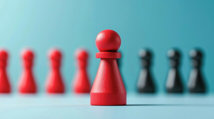 Aufkleber - Red Pawn Standing Out From the Crowd.