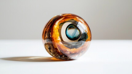 Aufkleber - Abstract Glass Sphere with Inner Eye Design.