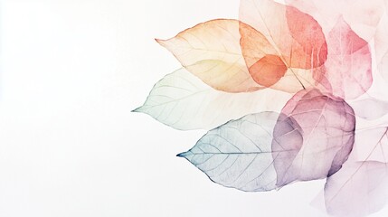 Simple and elegant abstract fallen leaves and branches watercolor background, white background, banner.
For card, invitation, web, social media, presentation, slide show, marketing, advertising.