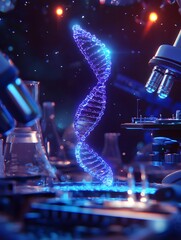 Poster - Abstract DNA Helix in Laboratory Setting