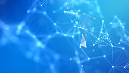 Poster - abstract background dot and connect line for cyber technology futuristic and network connection conc