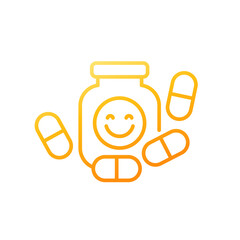 Wall Mural - Antidepressant drugs line icon with pills