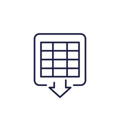 Sticker - download xls document, spreadsheet line icon