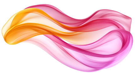 Aufkleber - Colorful flowing fabric in shades of pink and orange, creatively draped on a white background for a smooth and elegant visual effect