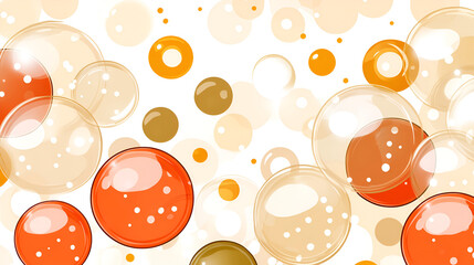 Aufkleber - Colorful bubbles floating on a soft background in warm tones representing a vibrant and playful atmosphere of joy and celebration