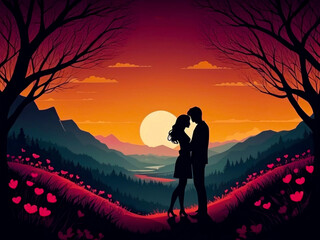 Wall Mural - lovers