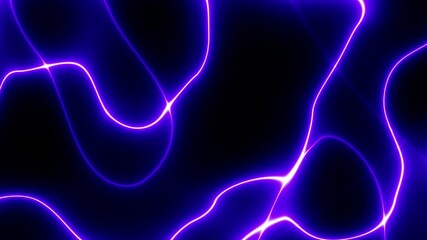Aufkleber - Blue purple neon glowing liquid waves abstract motion background. Video animation Ultra HD 4K 3840x2160
