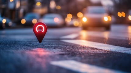 Aufkleber - GPS tracking pulsing signal. A vehicle transmitting gps signal. Searching car location