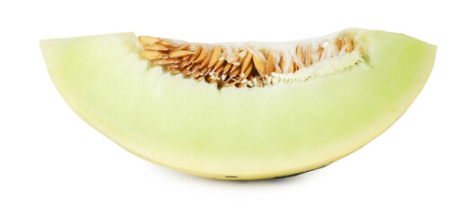 Poster - Slice of fresh ripe honeydew melon isolated on white