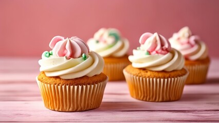 Poster -  Deliciously decorated cupcakes ready to be enjoyed