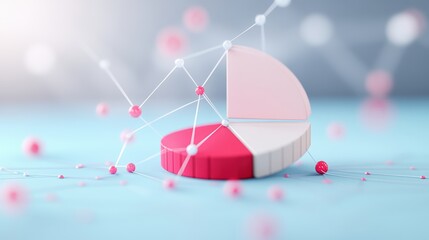 Poster - arrows connecting different sections of a pie chart, representing data distribution and connections.