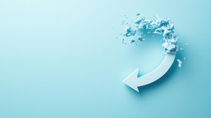 Poster - a curved arrow forming a loop, suggesting a cyclical process or continuous movement, on a white back