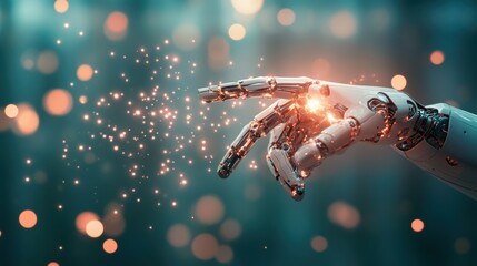 Poster - a robot performing maintenance tasks in a factory setting, demonstrating ai role in automation and e