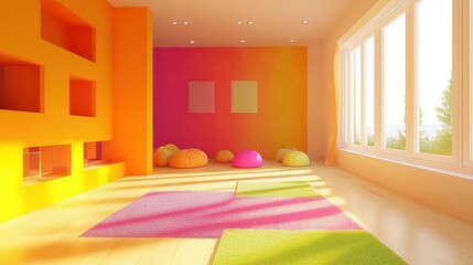 Canvas Print - Colorful Room Interior.