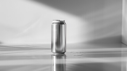 Canvas Print - Silver Can on White Surface