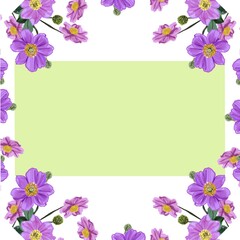 frame with flowers flower, floral, flowers, vector, illustration, design, pink, card, spring, nature, pattern, blossom, art, leaf, plant, summer, beauty, frame