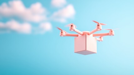 Canvas Print - A drone delivering packages autonomously, showcasing the potential of AI for logistics and delivery services.