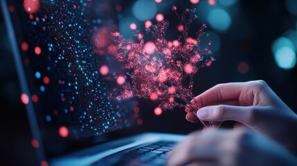 Poster - a team of data scientists working with ai tools to extract insights from big data, showcasing the po
